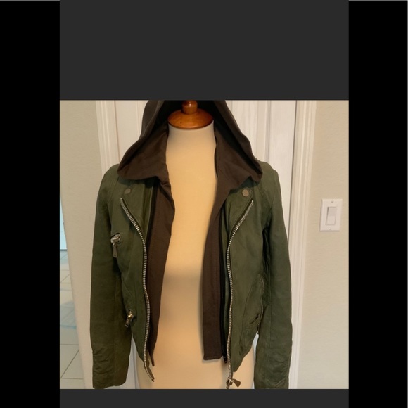 Doma Sage Green Leather Jacket - Picture 2 of 4